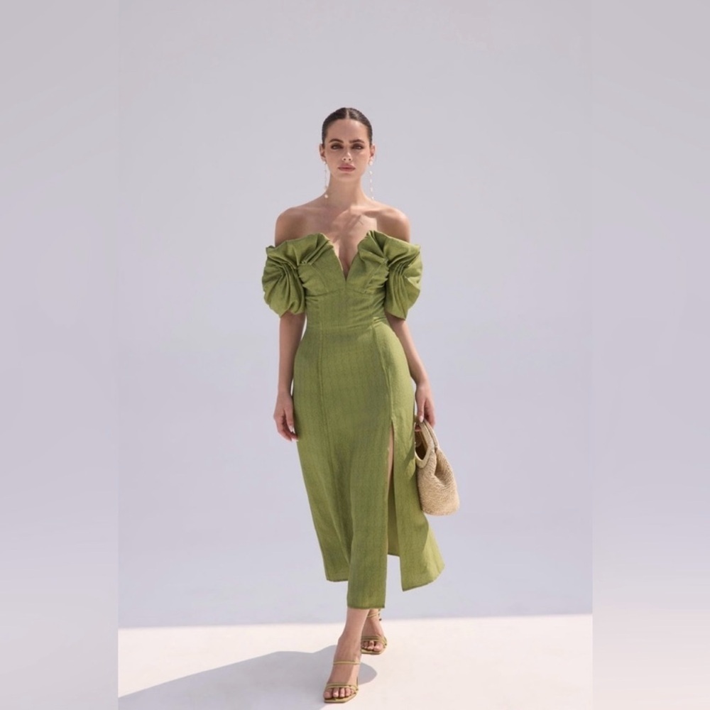 NWOT Cult Gaia Muna Off The Shoulder Midi Dress Size 4 /Small - Picture 10 of 11